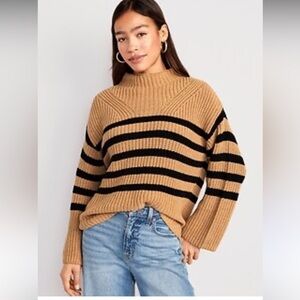 Old Navy | Mock-Neck Striped Tunic Sweater Medium Tall